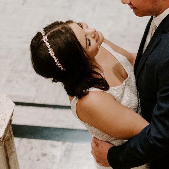 Rose Gold Bridal Headband - Picture 3 of 3